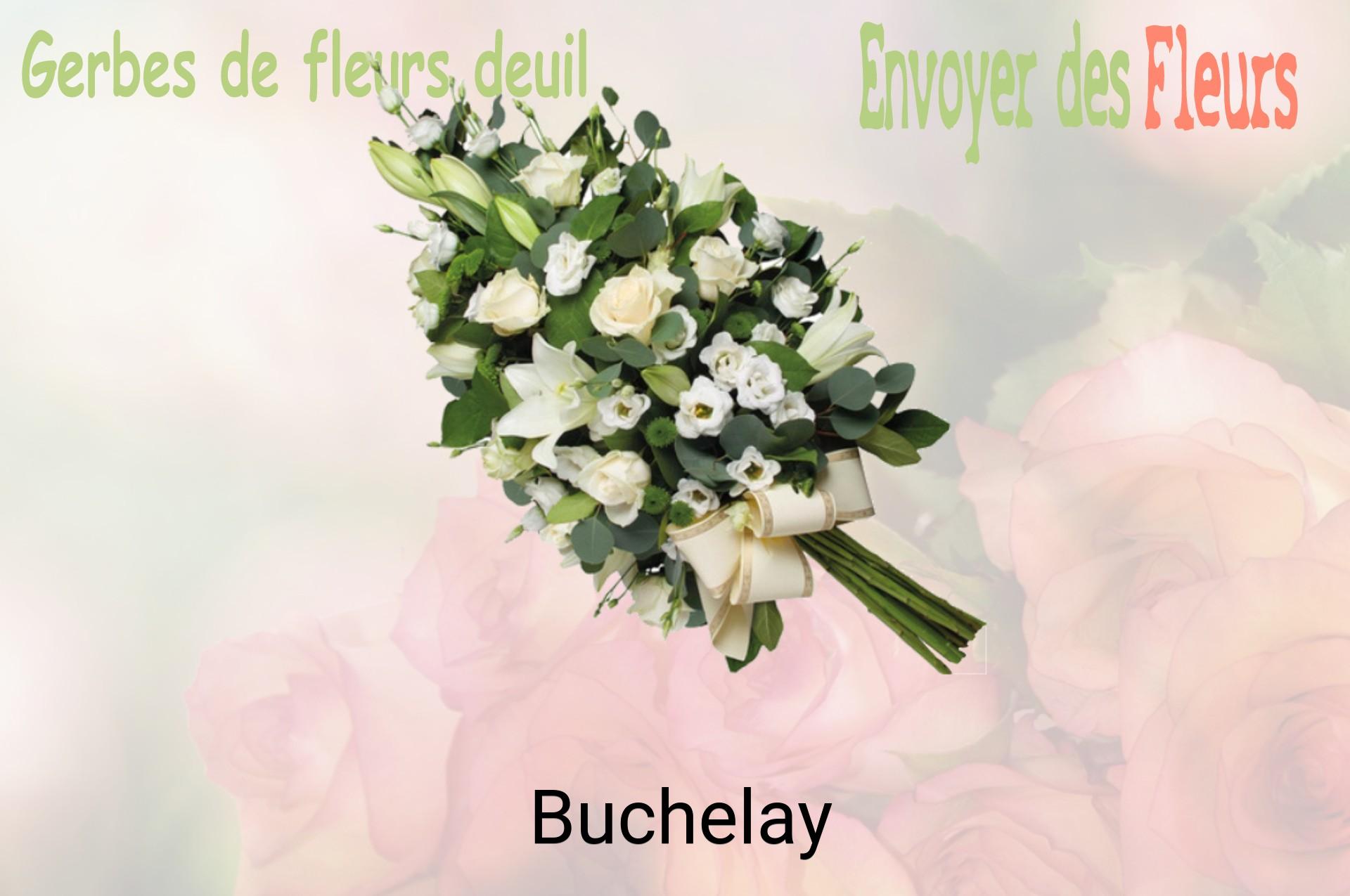 Gerbe de fleurs de deuil livrée à Buchelay